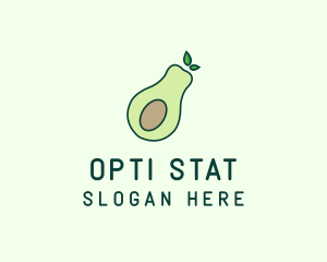 Organic Avocado Fruit logo design