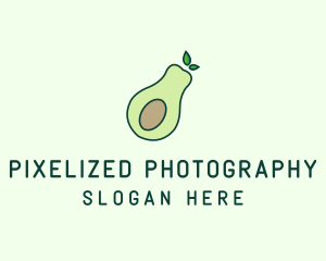 Organic Avocado Fruit logo design