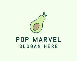 Organic Avocado Fruit logo design