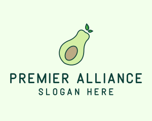 Organic Avocado Fruit logo design