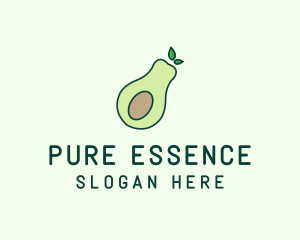 Organic Avocado Fruit logo design