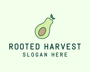 Organic Avocado Fruit logo design