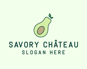 Organic Avocado Fruit logo design