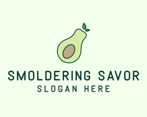 Organic Avocado Fruit logo design