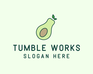 Organic Avocado Fruit logo design