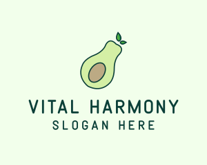 Organic Avocado Fruit logo design