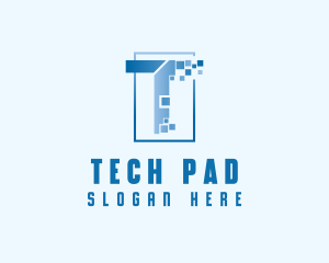 Digital Pixel Letter T logo design