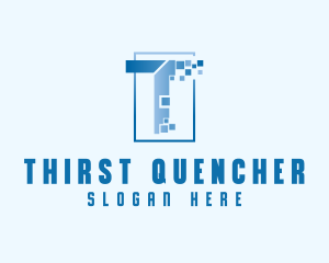 Digital Pixel Letter T logo design