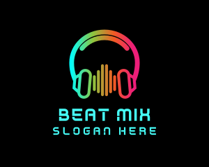 Music Headphone DJ logo design