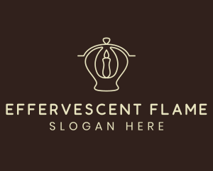 Lamp Candle Flame logo design