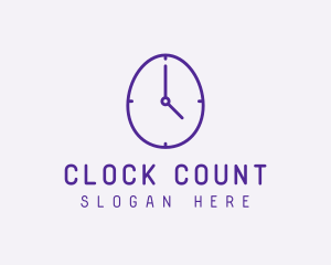 Purple Egg Clock  logo design