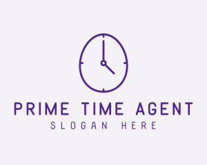 Purple Egg Clock  logo design