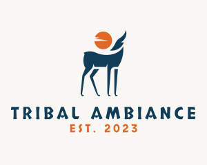 Tribal Gazelle Sunset logo design