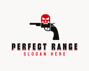 Skull Pistol Weapon logo design