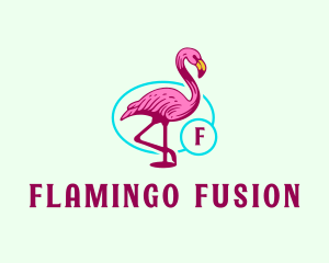 Tropical Flamingo Bird logo