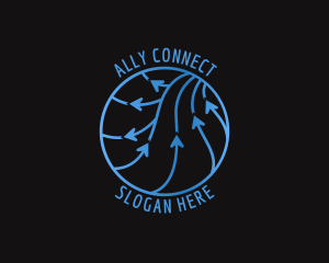 Arrow Sphere Connection logo design