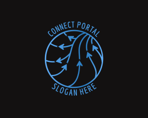 Arrow Sphere Connection logo design