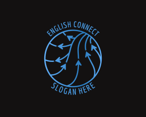 Arrow Sphere Connection logo design