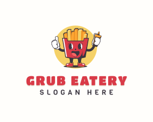 French Fries Fast Food logo design