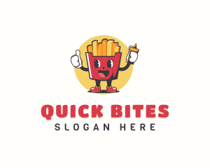 French Fries Fast Food logo design