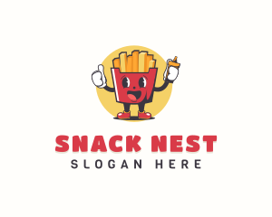 French Fries Fast Food logo design