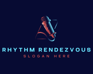 Microphone Sing Record logo design