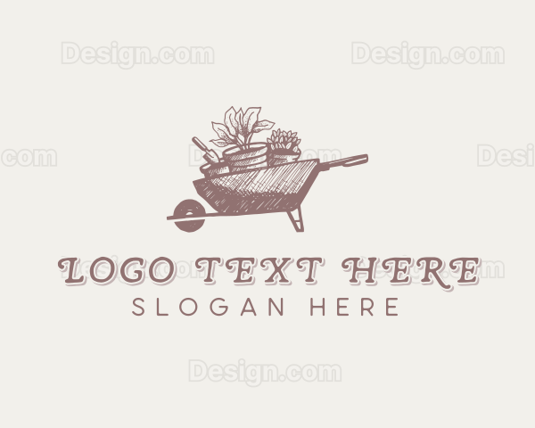 Potted Plants Gardening Logo