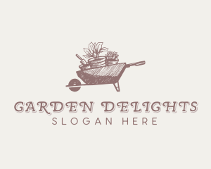 Potted Plants Gardening logo design