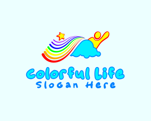 Rainbow Star Kid logo design