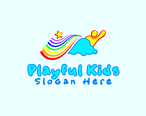 Rainbow Star Kid logo design