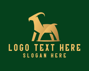 Golden Goat Animal logo