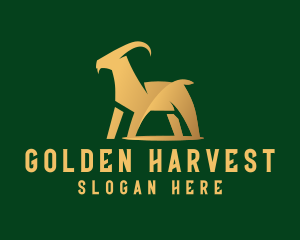 Golden Goat Animal logo design