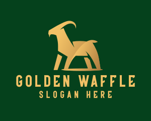 Golden Goat Animal logo design