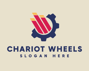 Gear Wheel Graph Bar logo design