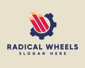 Gear Wheel Graph Bar logo design