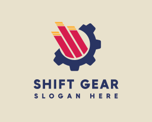 Gear Wheel Graph Bar logo design