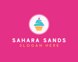 Cupcake Dessert Letter S logo design