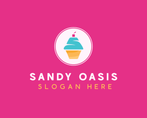 Cupcake Dessert Letter S logo design