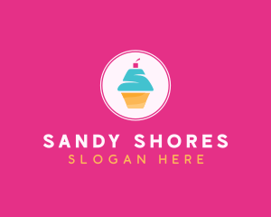 Cupcake Dessert Letter S logo design