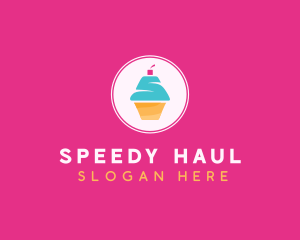 Cupcake Dessert Letter S logo design