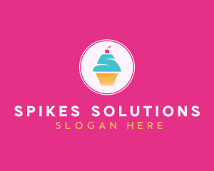 Cupcake Dessert Letter S logo design