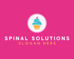 Cupcake Dessert Letter S logo design