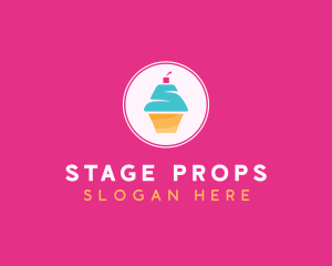 Cupcake Dessert Letter S logo design