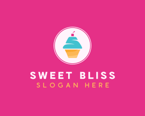 Cupcake Dessert Letter S logo design