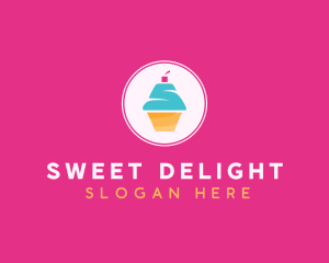 Cupcake Dessert Letter S logo design