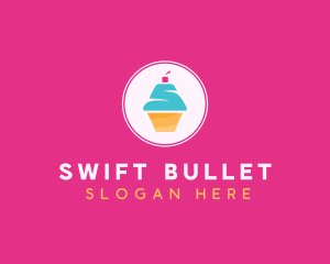 Cupcake Dessert Letter S logo design