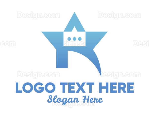 Blue Star Chat Box Logo