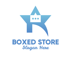 Blue Star Chat Box logo design