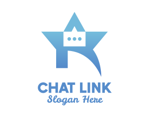 Blue Star Chat Box logo design