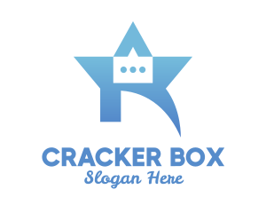 Blue Star Chat Box logo design